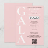 Invitation Charity Gala Fundraising Event QR Code Logo Pink (Devant / Derrière)