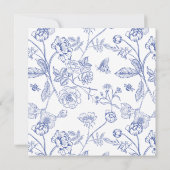 Invitation Charity Lunch Français Bleu & Blanc Victorien (Dos)