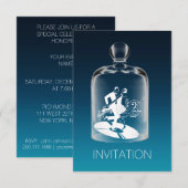 Invitation Charleston Anniversaire Vip Aquatic Ombre (Devant / Derrière)