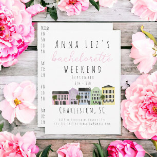 Invitation Charleston Bachelorette Party Week-end Itinéraire