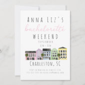 Invitation Charleston Bachelorette Party Week-end Itinéraire (Devant)
