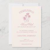 Invitation Charleston Bachelorette Week-end Pink Social Club (Devant)