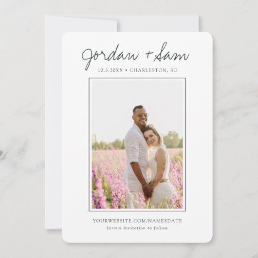 Invitation Charleston Caroline du Sud Mariage Enregistrer la  (Dos)