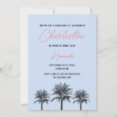 Invitation Charleston Tropical Palms Bachelorette Week-end (Devant)