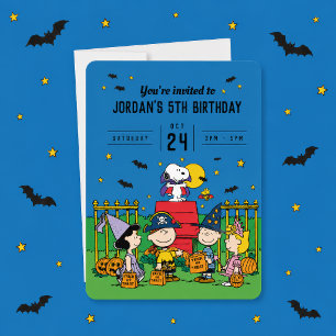 Invitation Charlie Brown et Gang Anniversaire Halloween