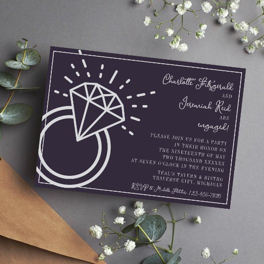 Invitation Charlotte | Couleur curée | Fêtes de fiançailles