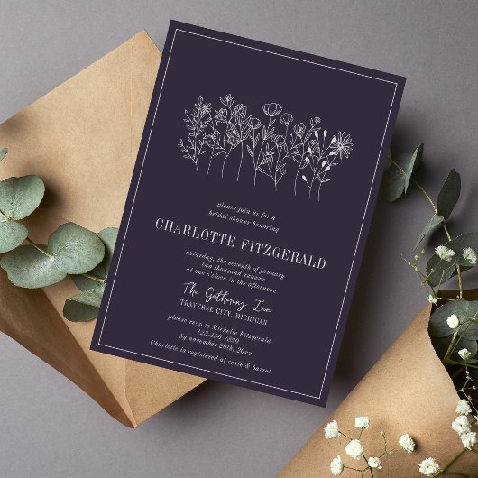 Invitation Charlotte Floral | Couleurs courbes | Fête des mar