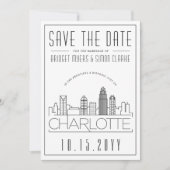 Invitation Charlotte Mariage | Skyline stylisée Enregistrer l (Devant)