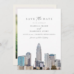 Invitation CHARLOTTE NORTH CAROLINA Skyline Enregistrer la da