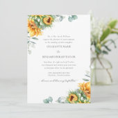 Invitation Charlotte Rustic Sunflowers Vintage Wedding (Debout devant)