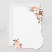 Invitation Charm Blush Rose Floral Fête des mariées Tea Party (Dos)