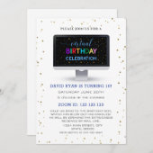 Invitation Charm Boy Colorful Virtual Birthday Celebration (Devant / Derrière)