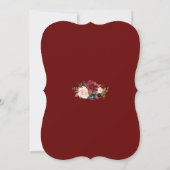 Invitation Charm Burgundy Navy Blue Floral Rehearer Dîner (Dos)