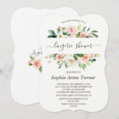 Invitation Charm Crème rose Florale Fête des mariées de calli (Devant / Derrière)