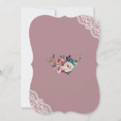 Invitation Charm Dusty Blue Dusty Rose Fleurs 50e anniversair (Dos)