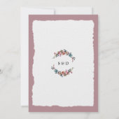 Invitation Charm Dusty Blue Flowers Misty Rose Gold Mariage (Dos)