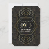 Invitation Charm Gold Great Gatsby Mariage Be My Ring Bearer (Devant)