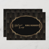 Invitation Charm Great Gatsby Art Déco Mariage Ring Bearer (Devant / Derrière)