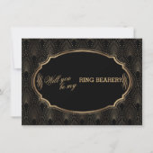 Invitation Charm Great Gatsby Art Déco Mariage Ring Bearer (Devant)