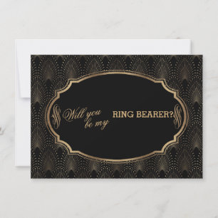 Invitation Charm Great Gatsby Art Déco Mariage Ring Bearer