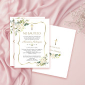 Invitation Charm Invitacion De Bautizo Con Flores Baptême