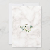 Invitation Charm Ivory White Flowers Rose Gold Marble Mariage (Dos)