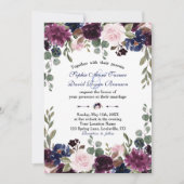 Invitation Charm Lavender Marine bleu Floral Floral Mariage (Devant)