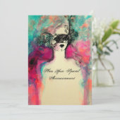 Invitation CHARM MONOGRAM , Fête de Mascarade des 16 ans (Debout devant)