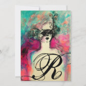 Invitation CHARM MONOGRAM , Fête de Mascarade des 16 ans (Dos)