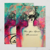 Invitation CHARM MONOGRAM , Fête de Mascarade pour les 16 ans (Devant / Derrière)