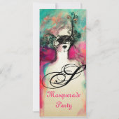 Invitation CHARM MONOGRAM Sweet 16 Fête Mascarade, Champagne (Dos)