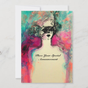 Invitation CHARM MONOGRAM , Sweet 16 Soirée de Mascarade