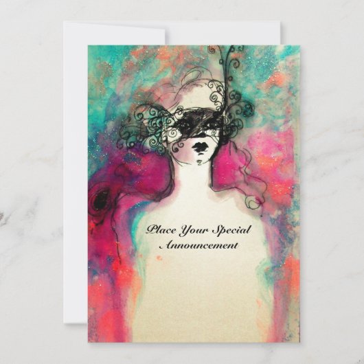 Invitation CHARM MONOGRAM , Sweet 16 Soirée de Mascarade (Devant)