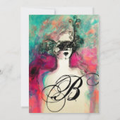 Invitation CHARM MONOGRAM , Sweet 16 Soirée de Mascarade (Dos)