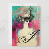 Invitation CHARM MONOGRAM , Sweet 16 Soirée de Mascarade (Dos)