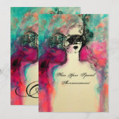 Invitation CHARM MONOGRAM , Sweet 16 Soirée de Mascarade (Devant / Derrière)