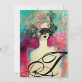 Invitation CHARM MONOGRAM , Sweet 16 Soirée de Mascarade (Dos)