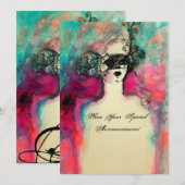 Invitation CHARM MONOGRAM , Sweet 16 Soirée de Mascarade (Devant / Derrière)