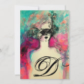 Invitation CHARM MONOGRAM , Sweet 16 Soirée de Mascarade (Dos)