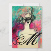 Invitation CHARM MONOGRAM , Sweet 16 Soirée de Mascarade (Dos)