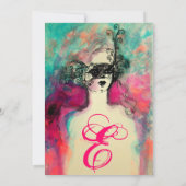 Invitation CHARM MONOGRAM , Sweet 16 Soirée de Mascarade (Dos)