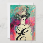 Invitation CHARM MONOGRAM , Sweet 16 Soirée de Mascarade (Dos)