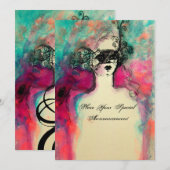 Invitation CHARM MONOGRAM , Sweet 16 Soirée de Mascarade (Devant / Derrière)