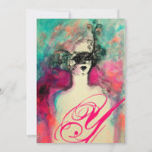 Invitation CHARM MONOGRAM , Sweet 16 Soirée de Mascarade (Dos)