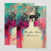 Invitation CHARM MONOGRAM , Sweet 16 Soirée de Mascarade (Devant / Derrière)