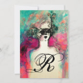 Invitation CHARM MONOGRAM , Sweet 16 Soirée de Mascarade (Dos)