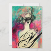 Invitation CHARM MONOGRAM , Sweet 16 Soirée de Mascarade (Dos)