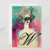 Invitation CHARM MONOGRAM , Sweet 16 Soirée de Mascarade (Dos)