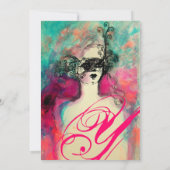 Invitation CHARM MONOGRAM , Sweet 16 Soirée de Mascarade (Dos)