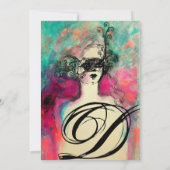 Invitation CHARM MONOGRAM , Sweet 16 Soirée de Mascarade (Dos)